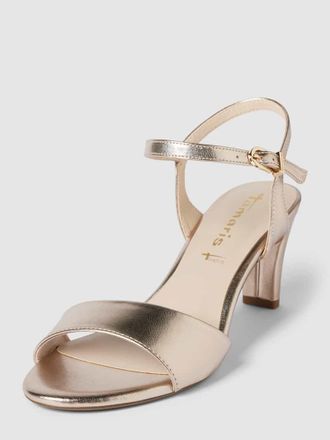Tamaris Tamaris Sandalette mit breiter Schaftbr&uuml;cke in Gold, Gr&ouml;&szlig;e 40