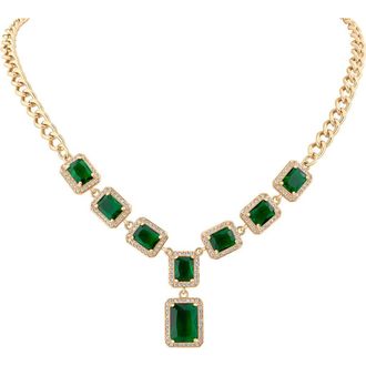 Jardin Crystal Halo Frontal Y-Necklace in Green/Gold at Nordstrom Rack