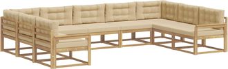 vidaXL Conjunto De Sof&aacute;s De Exterior 9 Uds. Y Beige Vidaxl