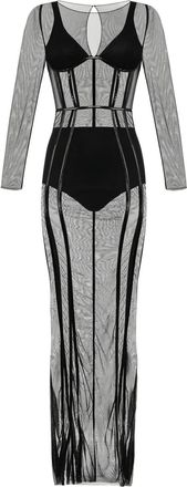 Elisabetta Franchi Red Carpet stretch tulle bustier dress - Black