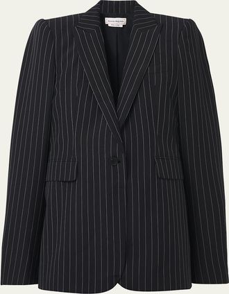 Alexander McQueen Pinstripe Single-Breasted Blazer