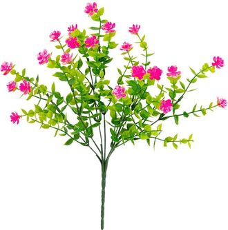 Nearly Natural 13In Uv-Resistant Artificial Flowering Mini Rose Bush (Indoor/Outdoor) - Set Of 12