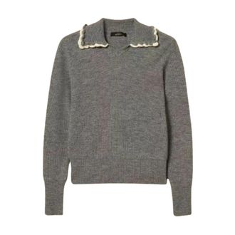 Twinset Actitude Gebreide trui met polokraag - Dames - Ronde hals truien - Grijs - S - Wol - Truien & Vesten