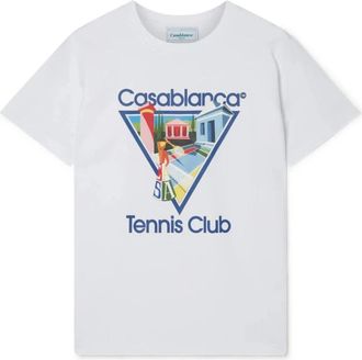 Casablanca La Joueuse T-Shirt - Heren - T-shirts - Wit - 2XL - Katoen - Tops