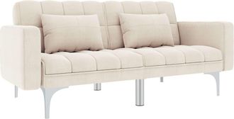 vidaXL Sof&aacute; Cama De Tela Color Crema Vidaxl