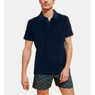 Vilebrequin Mens Solid Terry Polo in Bleu Marine at Nordstrom, Size Xxx-Large