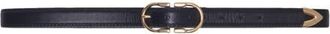 Maje Double-buckle leather belt in Black at Nordstrom, Size Medium