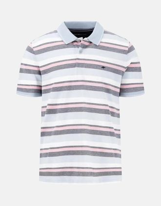 Fynch-Hatton Mens Striped Casual Fit Polo Shirt Summer Breeze - Blue - Size: 42