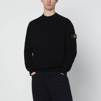 Stone Island Black cotton crew-neck sweater