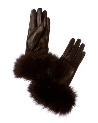 Sofiacashmere sofiacashmere Cashmere-Lined Leather Gloves