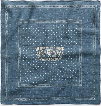 Polo Ralph Lauren Mens Denim-blue vintage logo tie scarf
