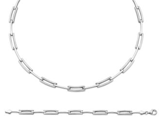 Orphelia WoMens 925 Sterling Silver Set: Chain + Bracelet - SET-043 - One Size