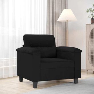 vidaXL Sill&oacute;n De Tela De Microfibra Negro 60 Cm Vidaxl