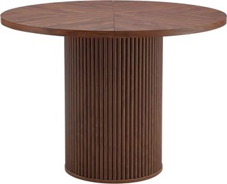 Urban Meuble Mesa de comedor redonda efecto madera de nogal, 100*100cm