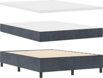 vidaXL Vidaxl - Box Spring Bed with Mattress Dark grey 160 x 200 cm Velvet