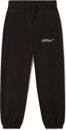 Off-white Black Cotton Logo Print Trousers - male - Off White - Sweatpants - Black - 8 Y - Kids