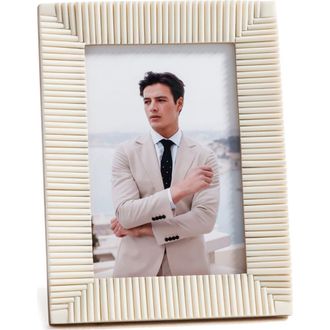 Zodax Nubia Ribbed 5.5 x 7.5 Photo Frame in Ivory at Nordstrom Rack