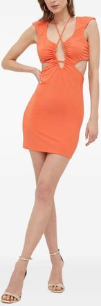 Patrizia Pepe cut-out tie mini dress - Orange