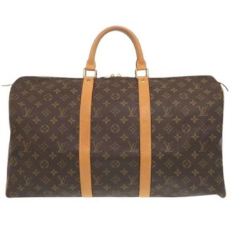 Louis Vuitton Pre-owned Boston Bag - Heren - Vintage Weekendtas - Bruin - ONE Size - Leer - Vintage