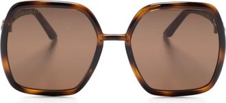 Gucci horsebit-detail sunglasses - women - Acetate - 55 - Brown