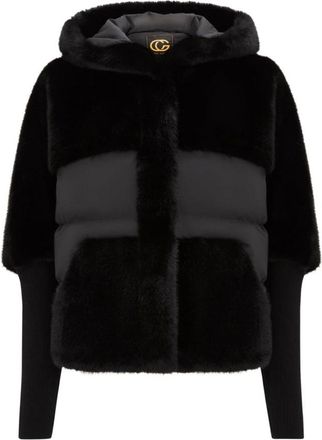 Cesare Gaspari Oversized Faux Fur Jas - Dames - Jassen - Zwart - M - Wol - Jassen