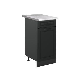 Vicco Mueble Bajo De Cocina R-line, Antracita Casa De Campo/antracita, 40 Cm Encimera M&aacute;rmol, Vicco
