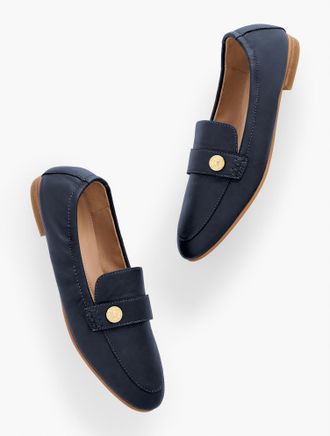 Talbots Katrina Bit Soft Sole Nappa Loafers - Blue - 8 1/2 M Talbots
