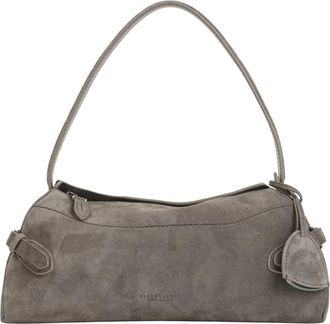 Ralph Lauren Calf-Suede Small Shoulder Bag - Dames - Schoudertassen - Grijs - ONE Size - Leer - Tassen