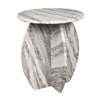 Jonathan Y Designs Venus 17.5 Contemporary Natural Marble Handmade X-Shaped End Table in Gray/black at Nordstrom