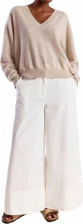 Brodie Hailey V Neck Top In Wheat