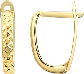 Candela Jewelry 14K Gold Diamond Cut Oval Huggie Hoop Earrings at Nordstrom Rack