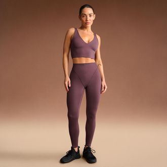 Nike Womens SKIMS Matte High-Waisted V-Line 26 Leggings in Red | BOLEG7008W-CUR