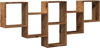 vidaXL Wall Shelf Old Wood 159x18x66 cm Engineered Wood Vidaxl