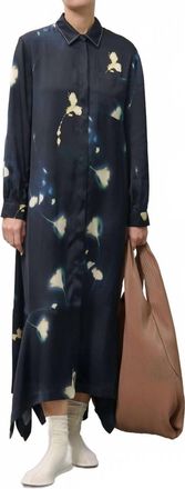 Beatrice .B Long Sleeve Collared Dress In Dark Sapphire