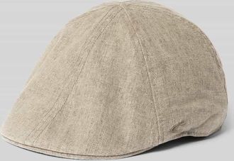 Camel Active Flat Cap aus Baumwoll-Leinen-Mix mit Label-Stitching in Mittelgrau, Gr&ouml;&szlig;e XL