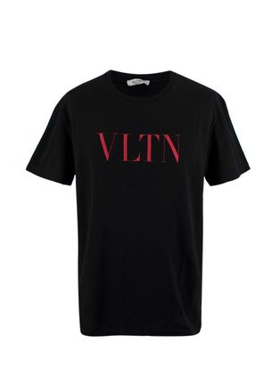 Valentino Garavani Valentino Black & Red VLTN Logo T-Shirt Size L