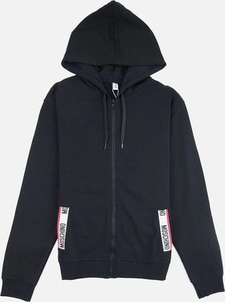 Moschino Mens Moschino Underwear Pocket Tape Logo Hoody Black - Size: 44