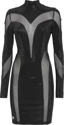 Philipp Plein Mini-jurk met kristallen - Dames - Feestkleedjes - Zwart - S - Polyester - Kleedjes