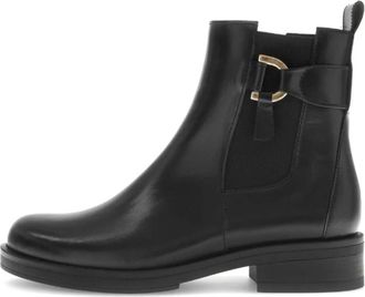 Gabor Elegante Stiefelette - Dames - Chelseaboots - Zwart - 39 EU - Leer - Schoenen