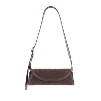 Jil Sander Suede Cannolo Shoulder Bag With Adjustable Strap