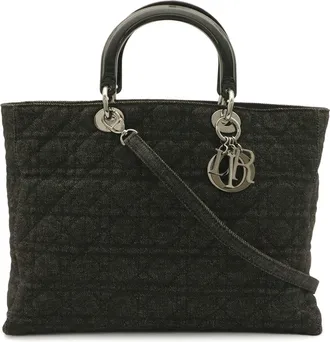 Dior Black Denim Plastic Shoulder Bag Tote Bag (Pre-Owned)