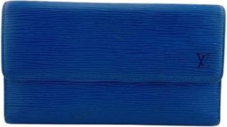 Louis Vuitton Tweedehands leren portemonnees - Heren - Vintage Accessoires - Blauw - ONE Size - Vintage