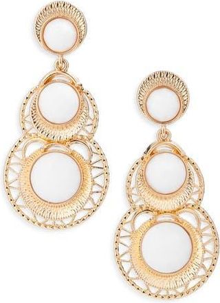 Tasha Faux Stone Drop Earrings in Gold/White at Nordstrom Rack