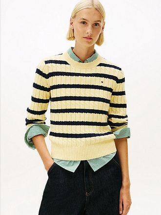 Tommy Hilfiger Jersey de punto trenzado con cuello redondo