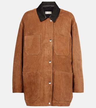 Nour Hammour Barn leather-trimmed suede jacket