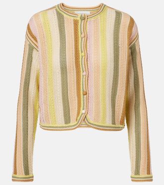 Zimmermann Indra striped crochet cotton cardigan
