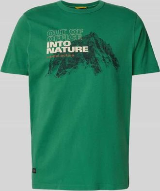 Camel Active T-Shirt mit Label-Print in Hellgruen, Größe XXL