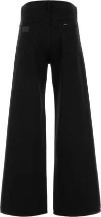 Lois Womens Black Denim Skater Wide-Leg Jeans Rinse