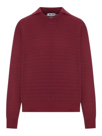 Miu Miu V-NECK COTTON SWEATER - Miu Miu - Woman