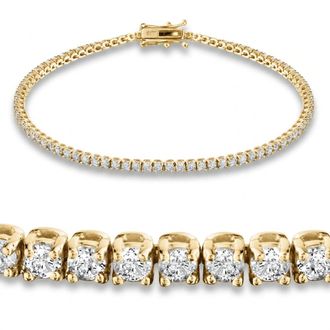 Pompeii3 14k White or Yellow Gold Round-Cut Diamond Tennis Bracelet 2cttw 7 Womens